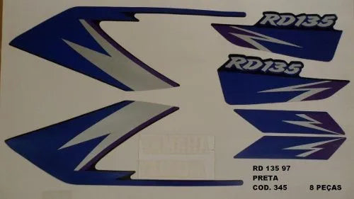 Faixa Adesiva Yamaha RD 135 1997  Preta - Qualidade Premium e Acabamento Perfeito