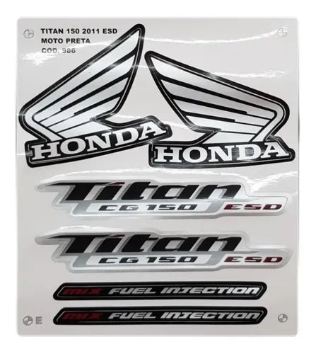 Faixa Adesiva Honda Titan 150 ESD 2011 Modelo Original Preta - Qualidade Premium e Acabamento Perfeito