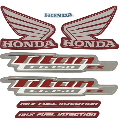 Faixa Adesiva Honda Titan 150 ESD 2013 Modelo Original Vermelha - Qualidade Premium e Acabamento Perfeito