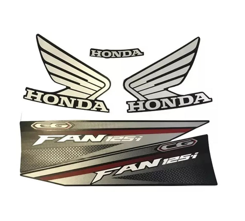 Kit Completo de Adesivos Honda Titan Fan 125i 2016/18 Preta - Qualidade Premium e Acabamento Perfeito