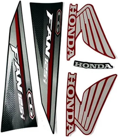 Kit Completo de Adesivos Honda Titan Fan 125i 2016/18 Vermelha - Qualidade Premium e Acabamento Perfeito