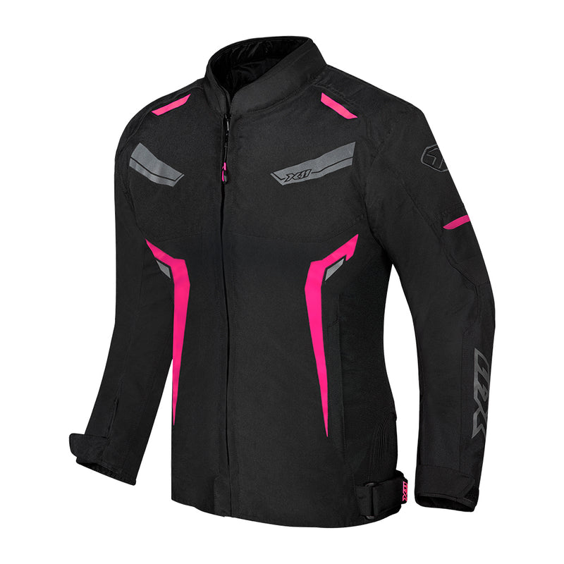 Jaqueta X11 ONE Sport Feminina Preto/Rosa  - Vista Frontal
