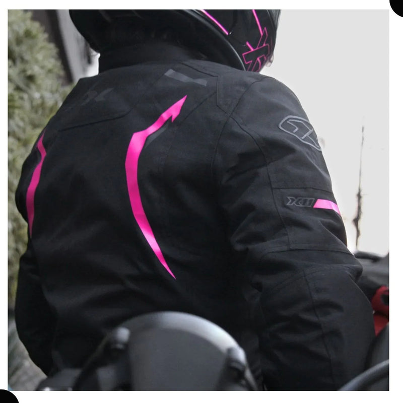 Jaqueta X11 ONE Sport Feminina Preto/Rosa M - Detalhe Proteções
