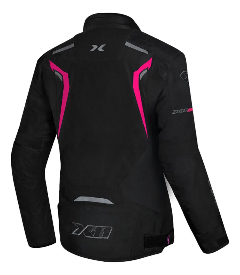 Jaqueta X11 ONE Sport Feminina Preto/Rosa M - Vista Traseira
