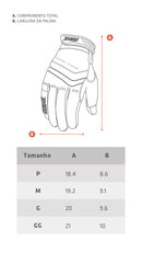 LUVA NITRO WIN TABELA TAMANHO