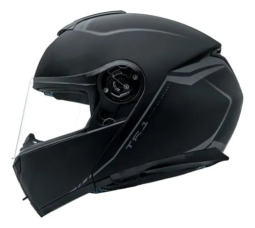 Capacete Peels U-RB2 TR1 NKD Articulado Robocop - Cor Preto Fosco/Grafite