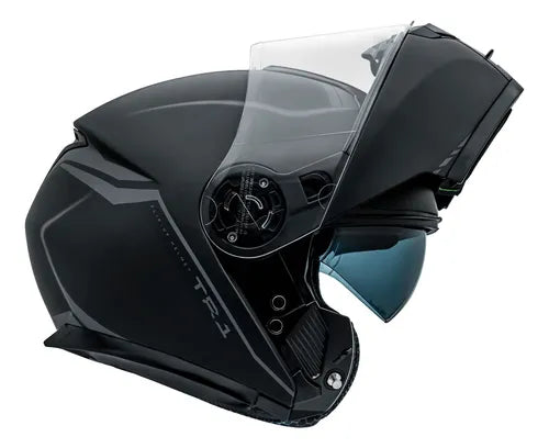 Capacete Peels U-RB2 TR1 NKD Articulado Robocop - Cor Preto Fosco/Grafite