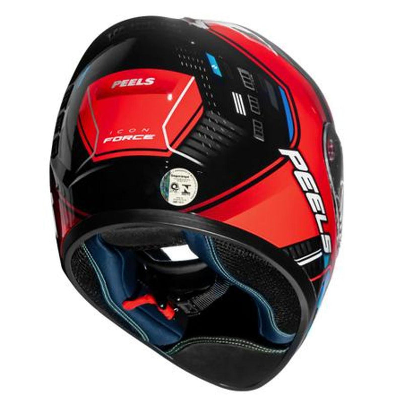 Capacete Peels ICON 23 FORCE Original C/Visor Preto/Vermelho - Tecnologia EVR e Design Aerodinâmico