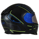 Capacete X11 Revo Pro Tronix SV Azul/Verde Brilho Tamanho 58 vista traseira 