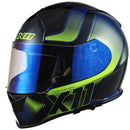 Capacete X11 Revo Pro Tronix SV Azul/Verde Brilho Tamanho 58 
