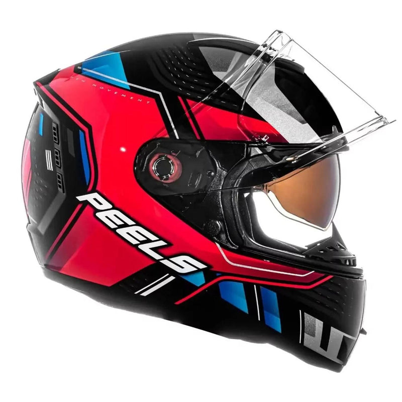 Capacete Peels ICON 23 FORCE Original C/Visor Preto/Vermelho - Tecnologia EVR e Design Aerodinâmico