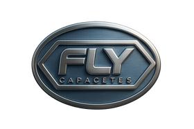 FLY CAPACETES logo em alto relevo