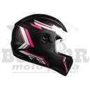 Capacete FLY F-9HG HANS Original Preto Fosco/Pink - Tecnologia HANS